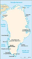 Karte Gr&ouml;nland - Diskobucht, Thule, Illulissat