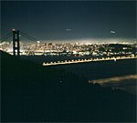 Nachtblick &uuml;ber Golden Gate auf SF