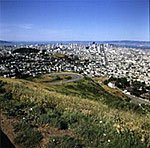 Blick von Twin Peaks auf Downtown