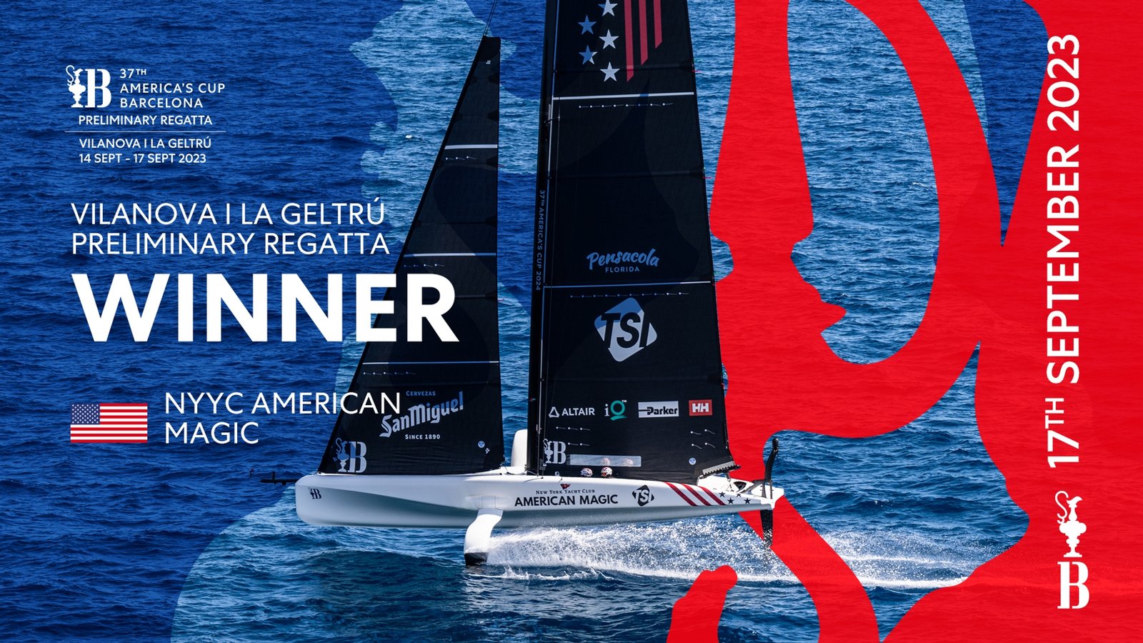 America`s Cup Video: American Magic gewinnt die Preliminary Regatta Vilanova i La Geltru