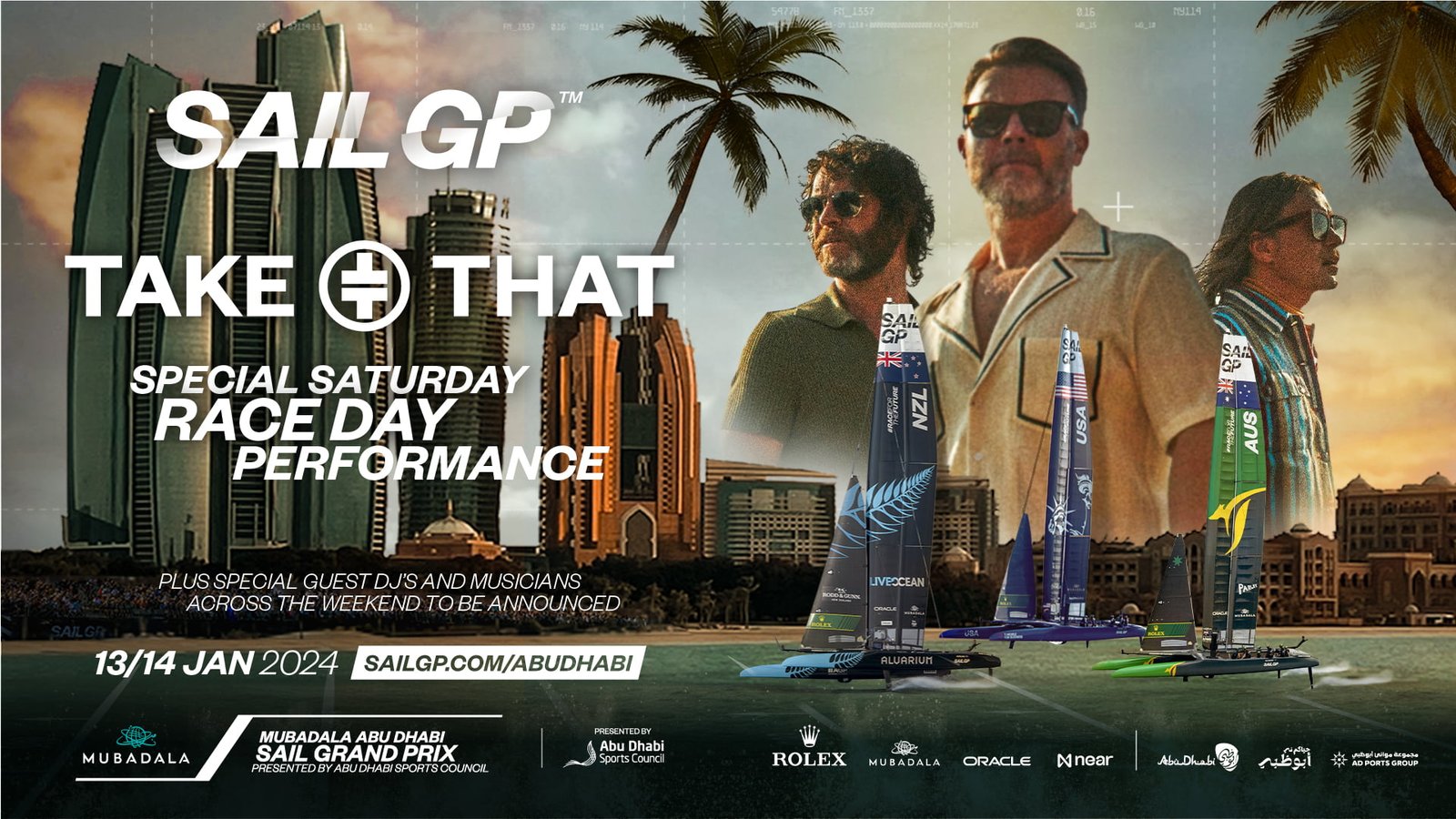 TAKE THAT to perform for SailGP in Abu Dhabi